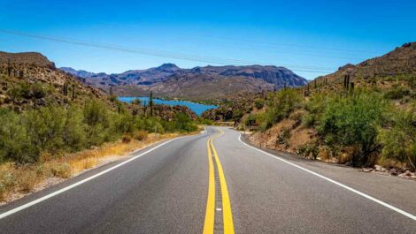 Desert views along Arizona State Route 88, a former stagecoach route known as the Apache Trail.