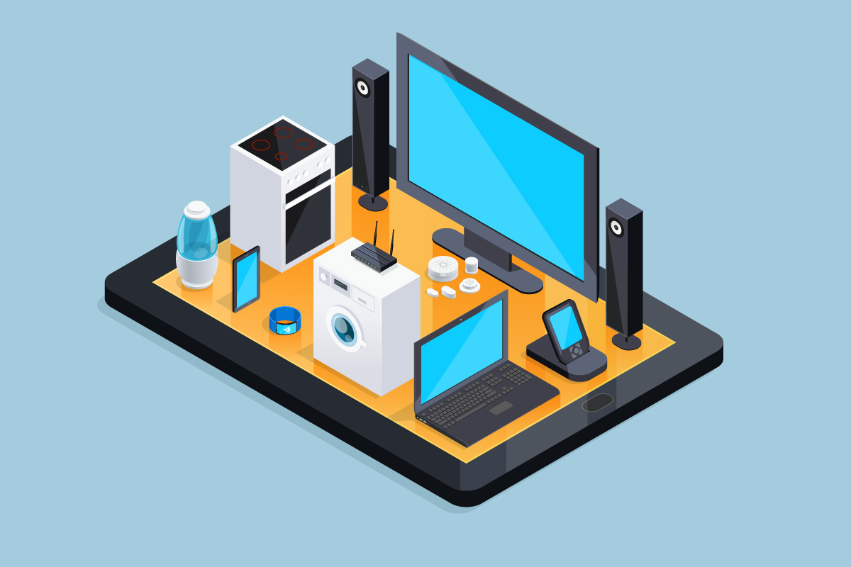 Illustration of home electronics.