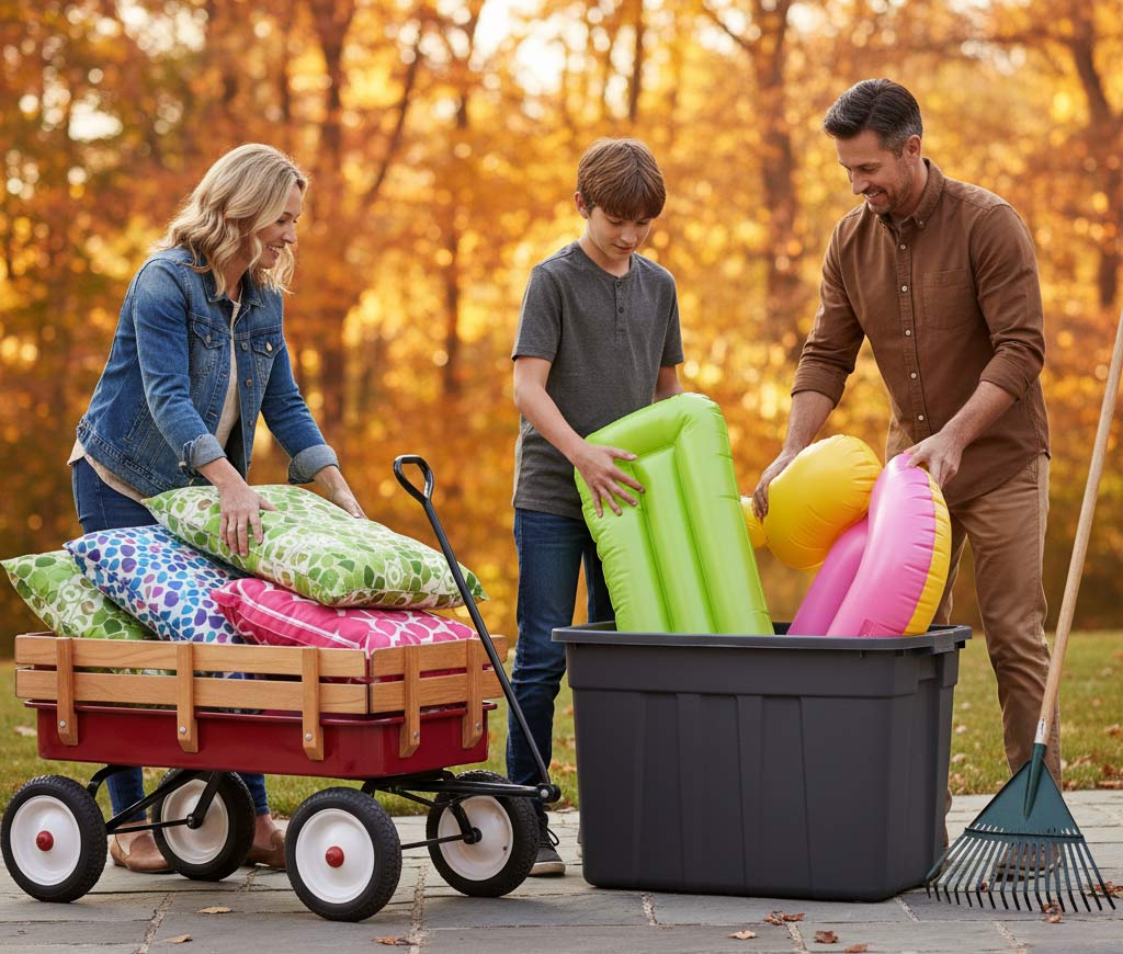Family Decluttering Summer Items.