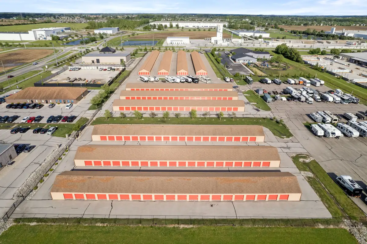 Aerial photo of MyPlace Self Storage in Franklin, IN.