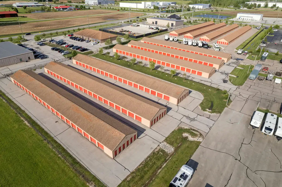 Aerial photo of MyPlace Self Storage location in Franklin, IN.