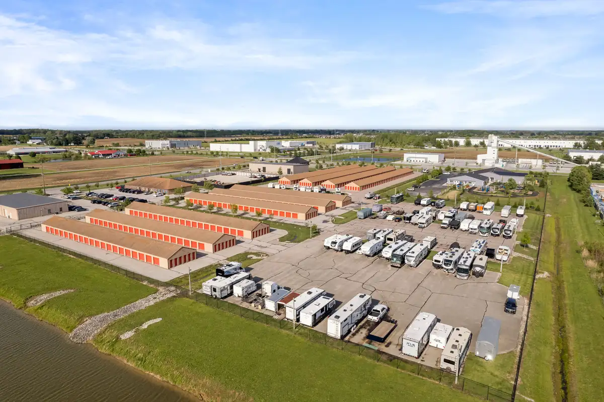 Aerial photo of MyPlace Self Storage location in Franklin, IN.