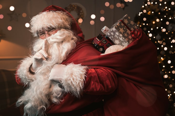 Play Santa the Right Way With MyPlace Self-Storage 1 Santa saying shh
