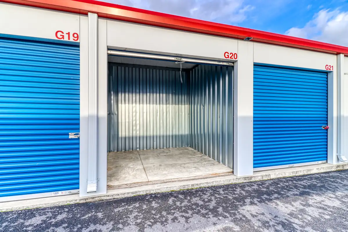 Open empty storage unit at MyPlace Self-Storage on Collier Road in Clarksville, Tennessee.
