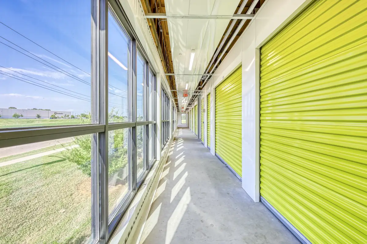 Elevator access to upper-level climate-controlled units at MyPlace Self-Storage in Denton, TX.