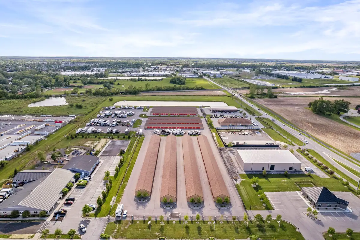 Aerial photo of the MyPlace Self Storage in Franklin, IN.