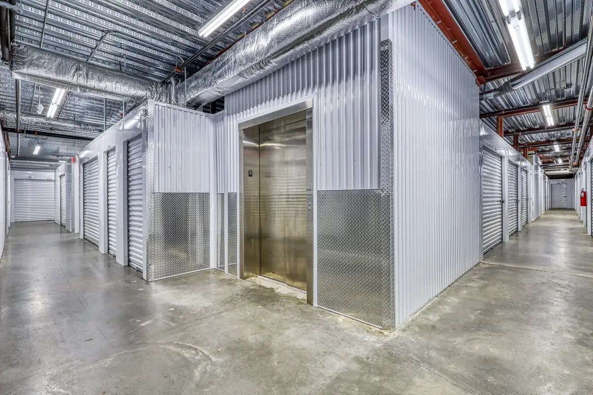 Elevator access to upper-level climate-controlled units at MyPlace Self-Storage Greenville.