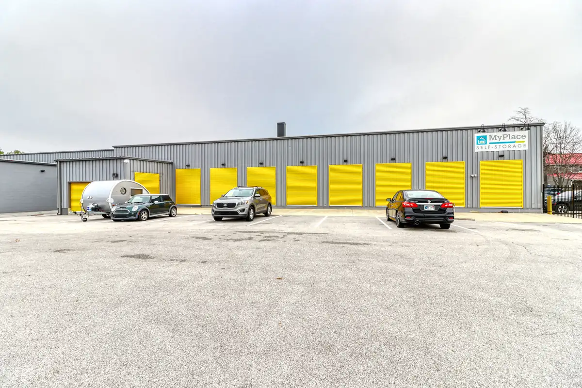 Indoor loading bay with protected access at MyPlace Self-Storage in Lafayette, Indiana.