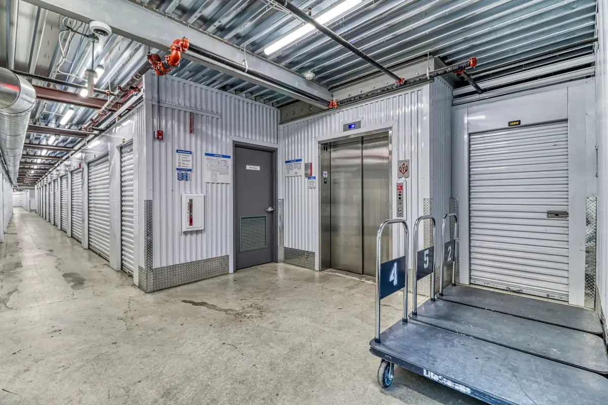 Elevator access to upper and lower level climate-controlled units at MyPlace Self-Storage in Lafayette, IN.