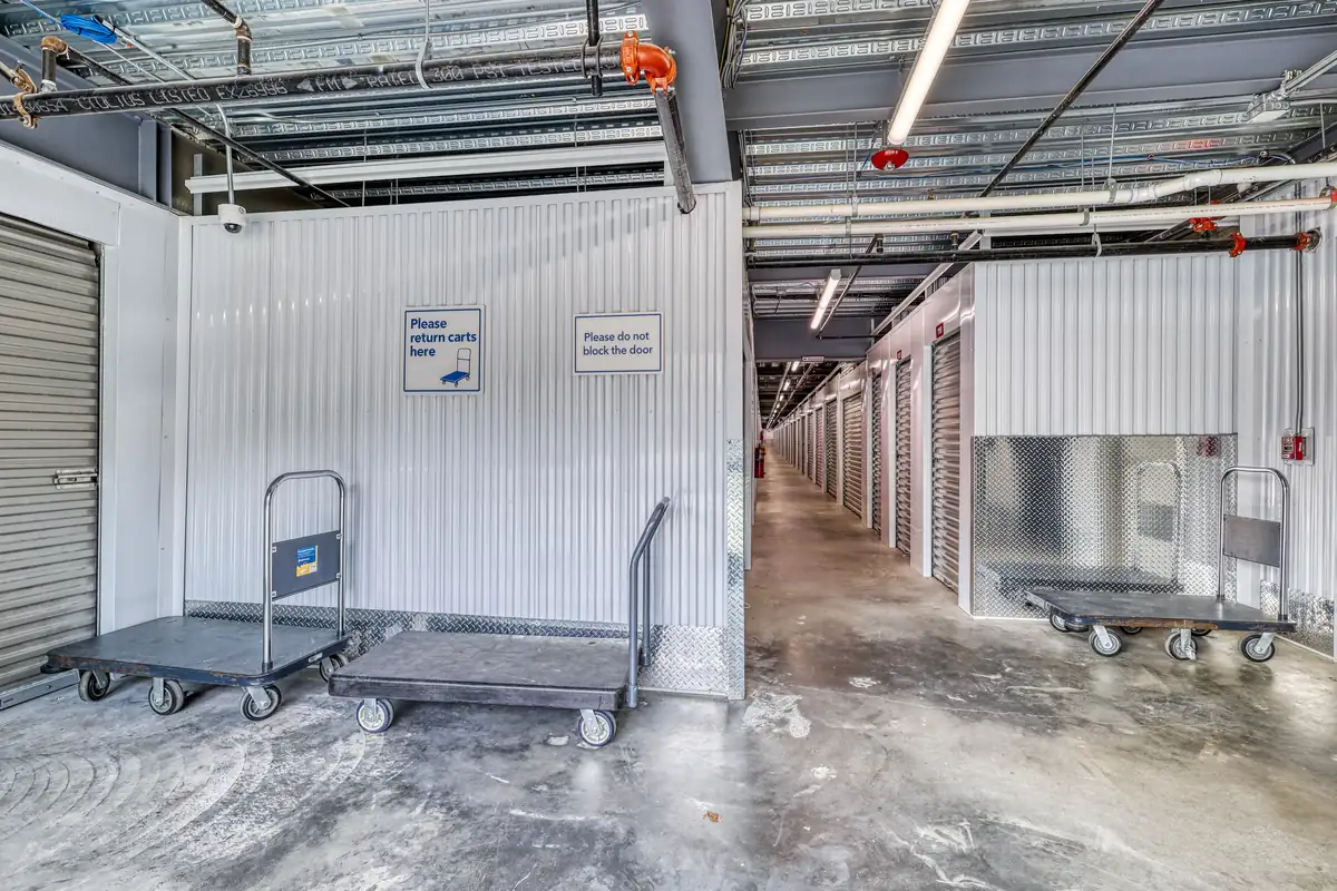 Moving carts and hand trucks available for customer use at MyPlace Self-Storage Lexington.