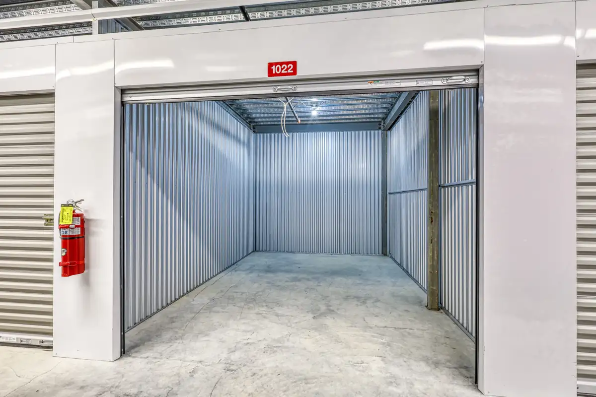 Open empty climate-controlled storage unit at MyPlace Self-Storage in Lexington, South Carolina.