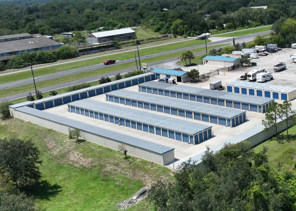 Aerial Drone photo of the MyPlace Self Storage location in Titusville, FL.