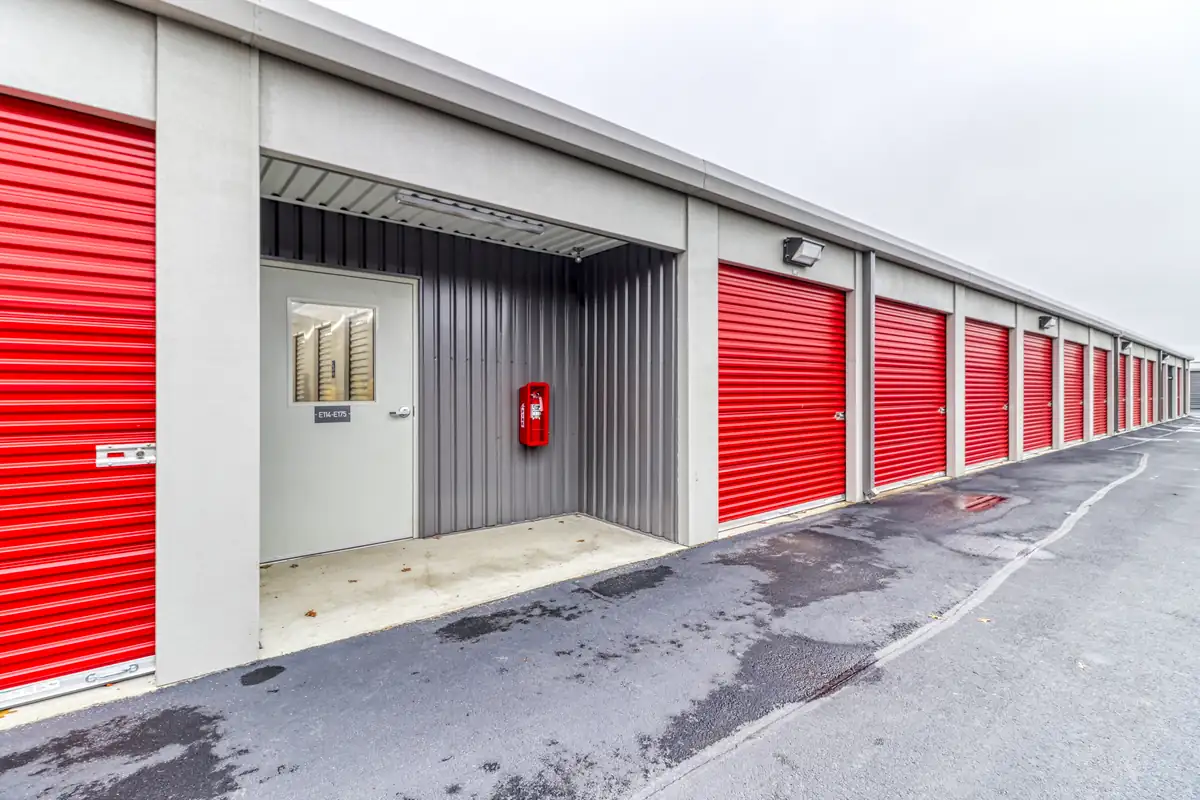 Interior corridor of climate-controlled storage units at MyPlace Self-Storage on Cumberland Avenue.