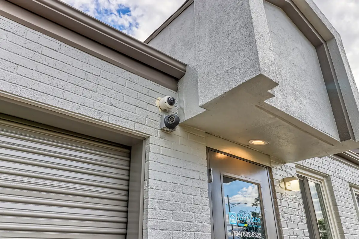 Security camera monitoring the storage buildings at MyPlace Self-Storage on N Wayne Road in Westland, MI.